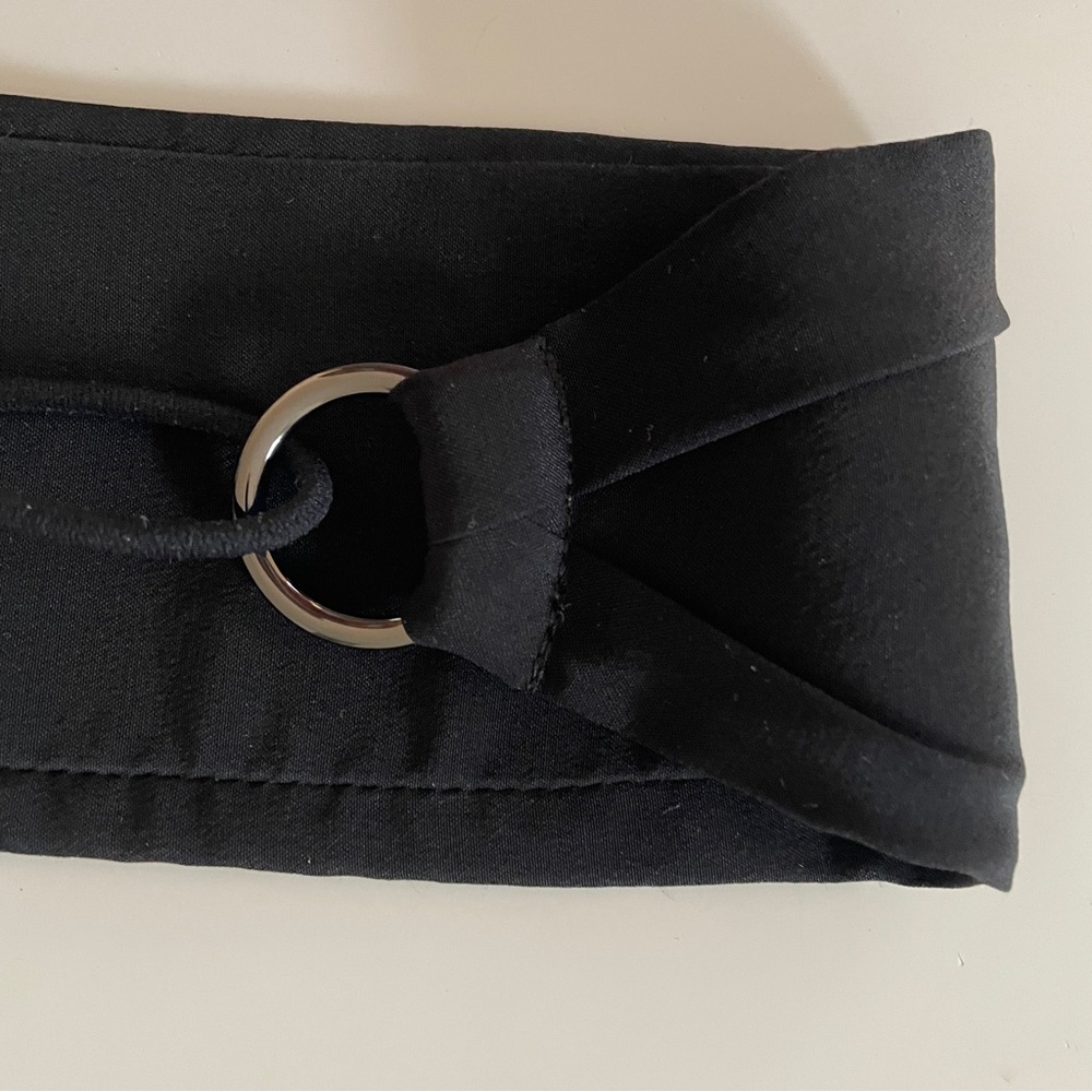 COLETTE MALOUF Black Pleat Cloth Headband With Metal Rings - Picture 7 of 8